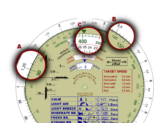 measurments with OneRound MilDot Calculator